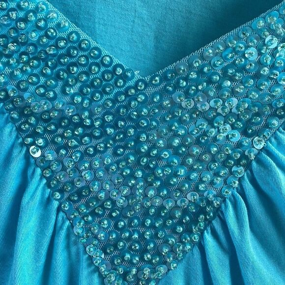 Bay Studio Ladies Sequined Top , Size Petite Medium, Blue - Picture 5 of 8